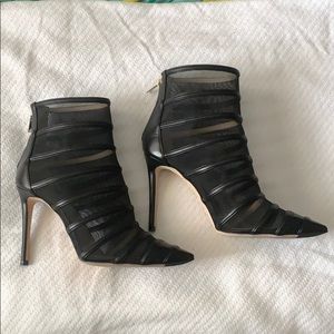 Jimmy Choo leather and mesh booties